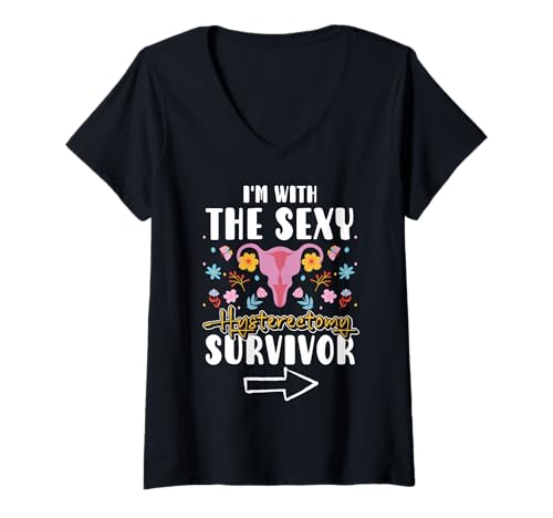 Damen Im With The Sexy Hysterectomy Survivor Uterus T-Shirt mit V-Ausschnitt Damen Im With The Sexy Hysterectomy Survivor Uterus T-Shirt mit V-Ausschnitt von Gute Besserung Erholung Hysterectomy Design