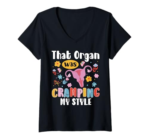 Damen That Organ Was Cramping My Style Hysterectomy Uterus T-Shirt mit V-Ausschnitt Damen That Organ Was Cramping My Style Hysterectomy Uterus T-Shirt mit V-Ausschnitt von Gute Besserung Erholung Hysterectomy Design