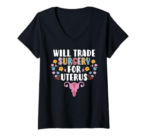Damen Will Trade Surgery For Uterus Hysterectomy Uterus Surgery T-Shirt mit V-Ausschnitt Damen Will Trade Surgery For Uterus Hysterectomy Uterus Surgery T-Shirt mit V-Ausschnitt von Gute Besserung Erholung Hysterectomy Design