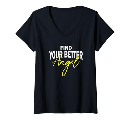 Damen Finden Sie Ihren besseren Engel - inspirierend motivierend T-Shirt mit V-Ausschnitt Damen Finden Sie Ihren besseren Engel - inspirierend motivierend T-Shirt mit V-Ausschnitt von Gute Vibes Grafik