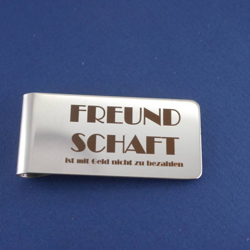 Edelstahl Geldklammer - Schlanke Form Mit Gravur Personalisiert Nach Ihren Angaben von GuteLauneSchmuckDE