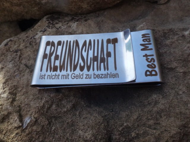 Geldklammer Mit Gravur , Edelstahl -Geldscheinklammer Perfektes Geschenk Trauzeuge von GuteLauneSchmuckDE