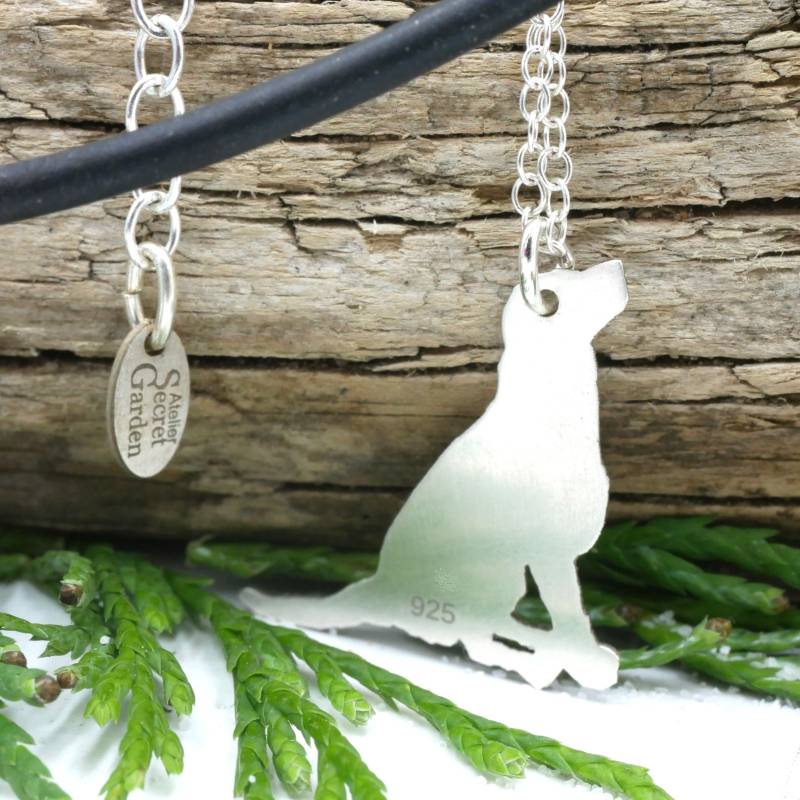 Labby, Anhänger 925 Silber Gebürstet, Für Labrador Hundefreunde , Silberkette Oder Kautschuck, Handarbeit Mit Gravuroption, Retiever von GuteLauneSchmuckDE
