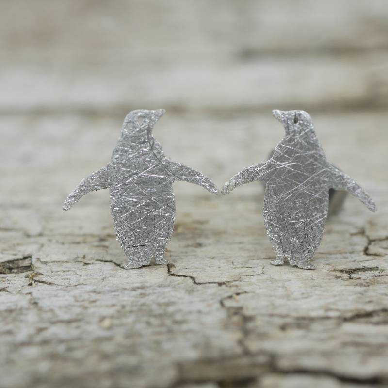 Pinguin, 925 Silber Ohrschmuck, Ohrstecker, Edelstahl Titan Oder Mit Geschenkverpackung von GuteLauneSchmuckDE