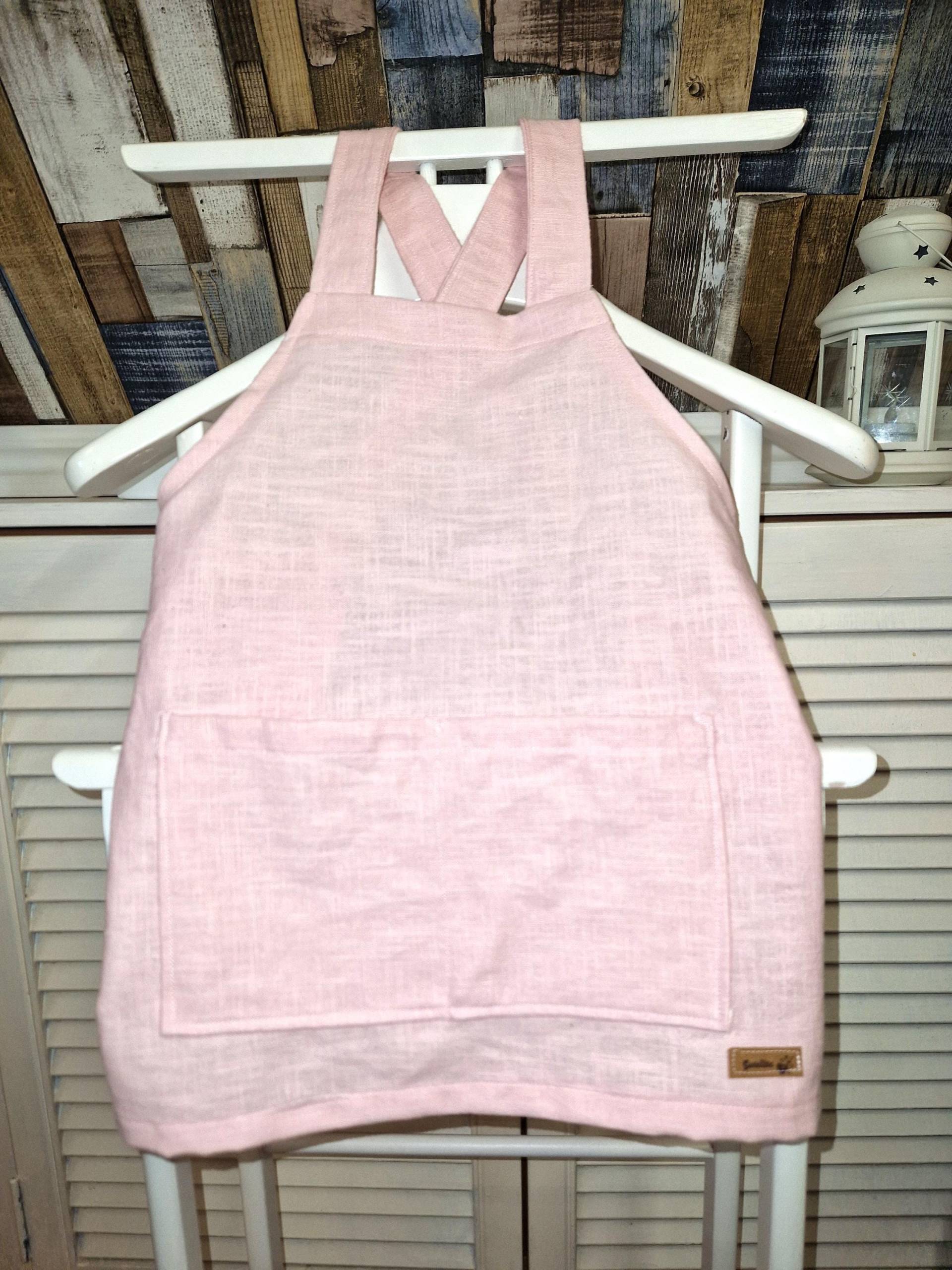Kinderschürze, Kreuzschürze, Gr. 4/5 Jahre, Leinenschürze von GuteUteShop