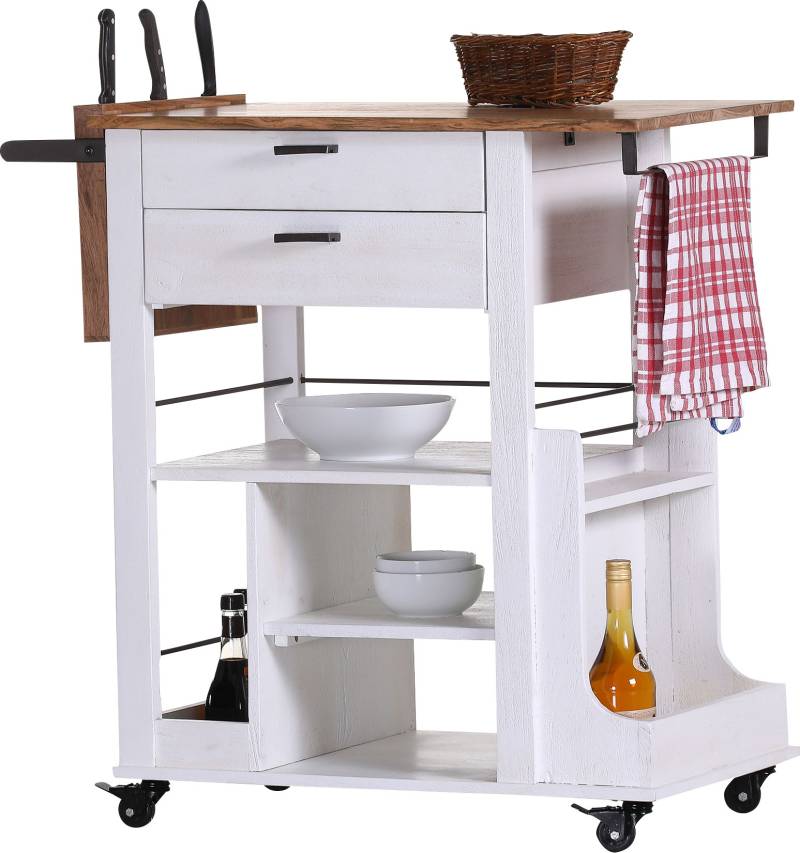 Gutmann Factory Servierwagen "Mick" mit Handtuchhalter und Messerblock von Gutmann Factory