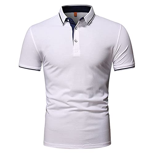 Gutsbox Herren Poloshirt Kurzarm Klassisches Herren Polohemd Weiß 4XL von Gutsbox