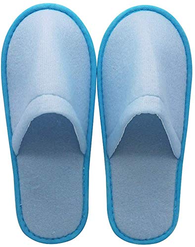 Gutsbox Hotelslipper 10 Paar Frottierslipper Hotelschlappen Badeschlappen Einwegschlappen Unisex für Zuhause, Hochzeit, Reisen, Hotel, Spa (Blau) von Gutsbox