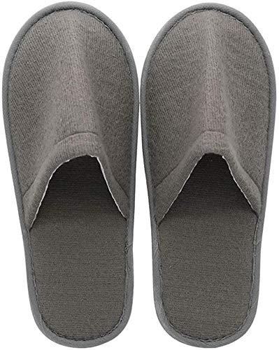 Hotelslipper 10 Paar Frottierslipper Hotelschlappen Badeschlappen Einwegschlappen Unisex für Zuhause, Hochzeit, Reisen, Hotel, Spa (Grau) von Gutsbox