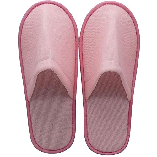 Gutsbox Hotelslipper 10 Paar Frottierslipper Hotelschlappen Badeschlappen Einwegschlappen Unisex für Zuhause, Hochzeit, Reisen, Hotel, Spa (Rosa) von Gutsbox