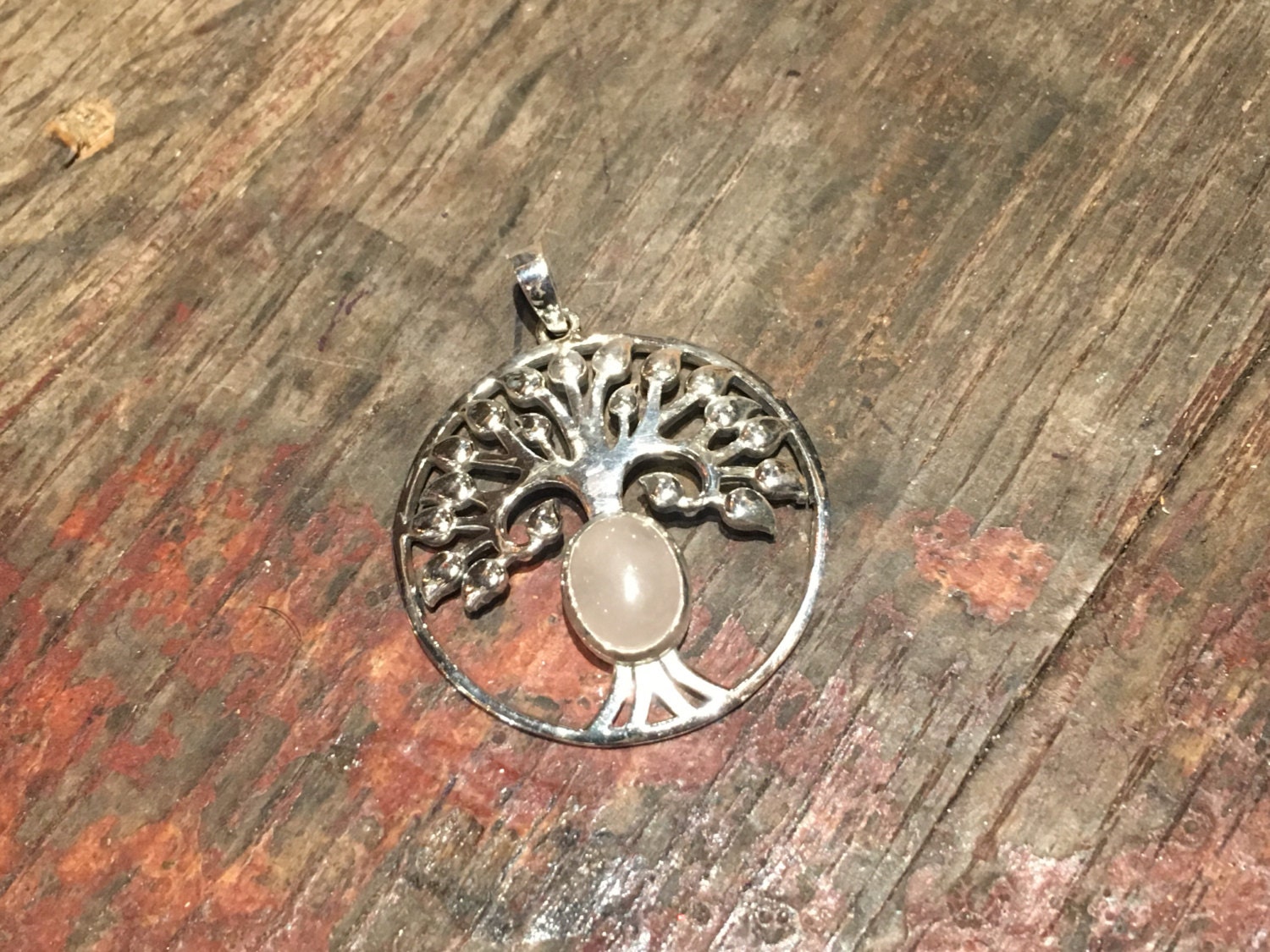 925 Silber Lebensbaum Anhänger Mit Rosenquarz 925 Silber Lebensbaum Anhänger Mit Rosenquarz von GutsyGingers