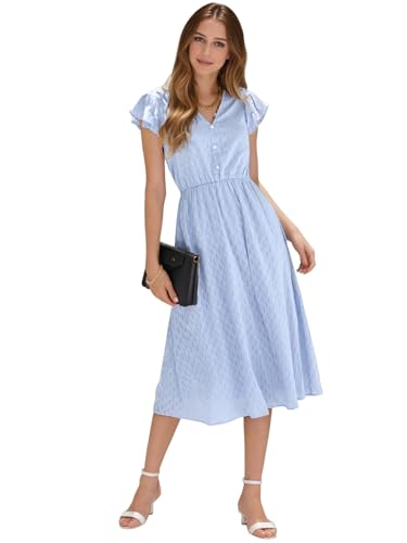 Guunify Freizeitkleider Sommerkleid lang für Damen (DE/NL/SE/PL, Alphanumerisch, M, Regular, Regular, blau) von Guunify