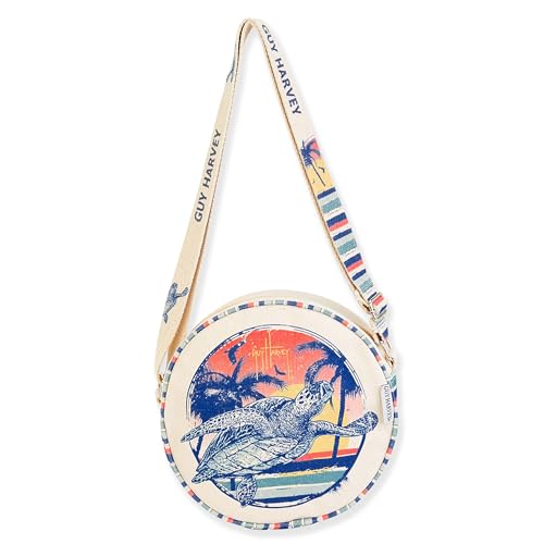Guy Harvey Hawksbill Sea Turtle Retro Crossbody Bag, Mehrfarbig, Small von Guy Harvey