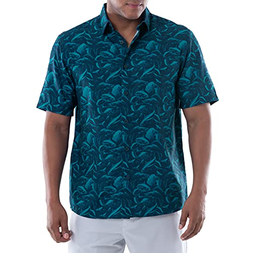 Guy Harvey Herren Kurzärmliges Performance-Angelshirt, Estate Blue/Dive Harvey, X-Groß von Guy Harvey