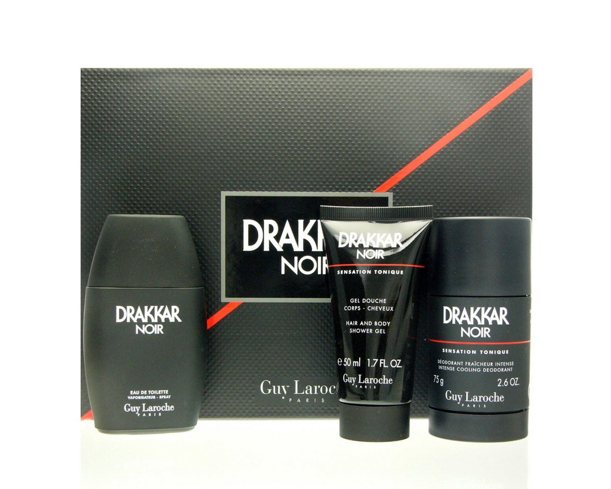 Guy Laroche Duft-Set Guy Laroche Drakkar Noir Set - EDT 50 ml + SG 50 ml + DS 75 g von Guy Laroche