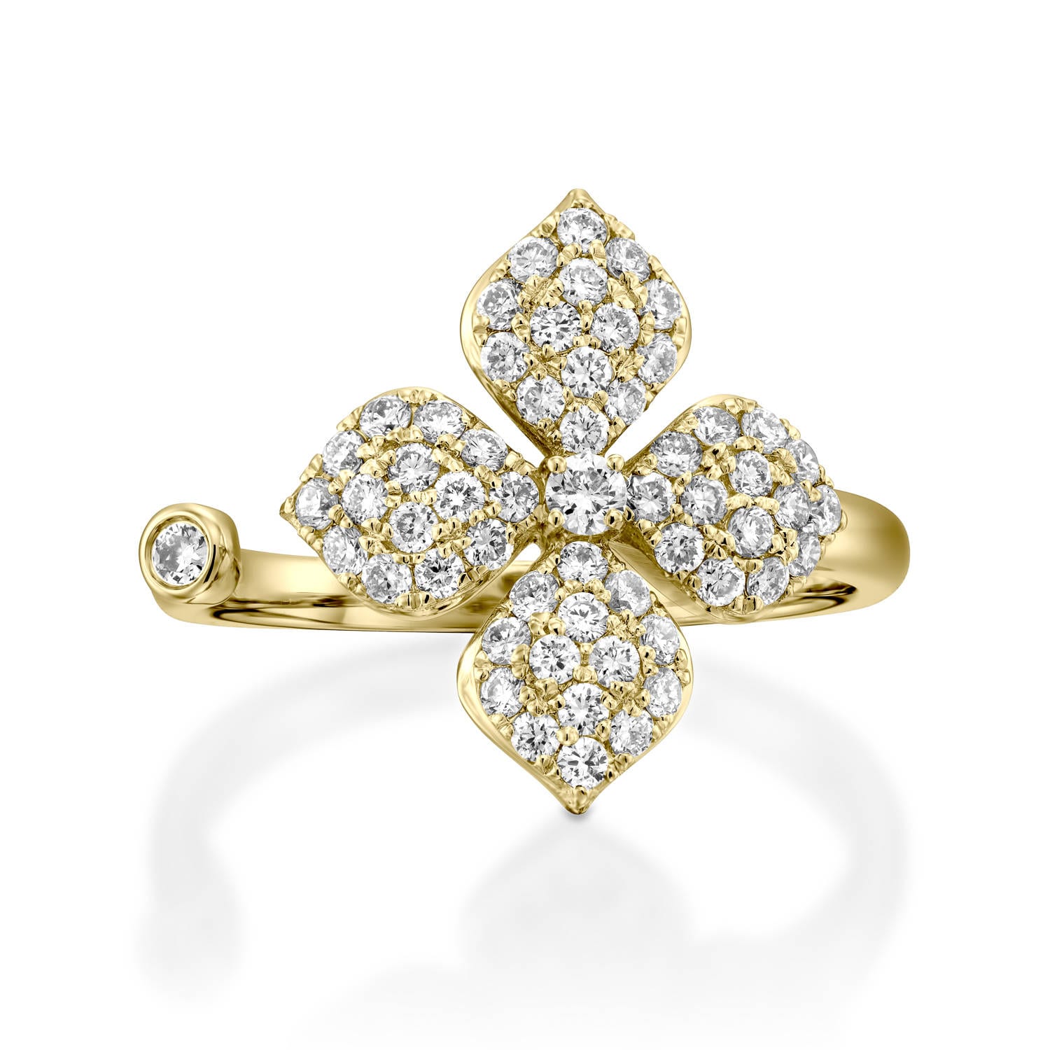 Blume Verlobungsring von GuyGrossJewelry