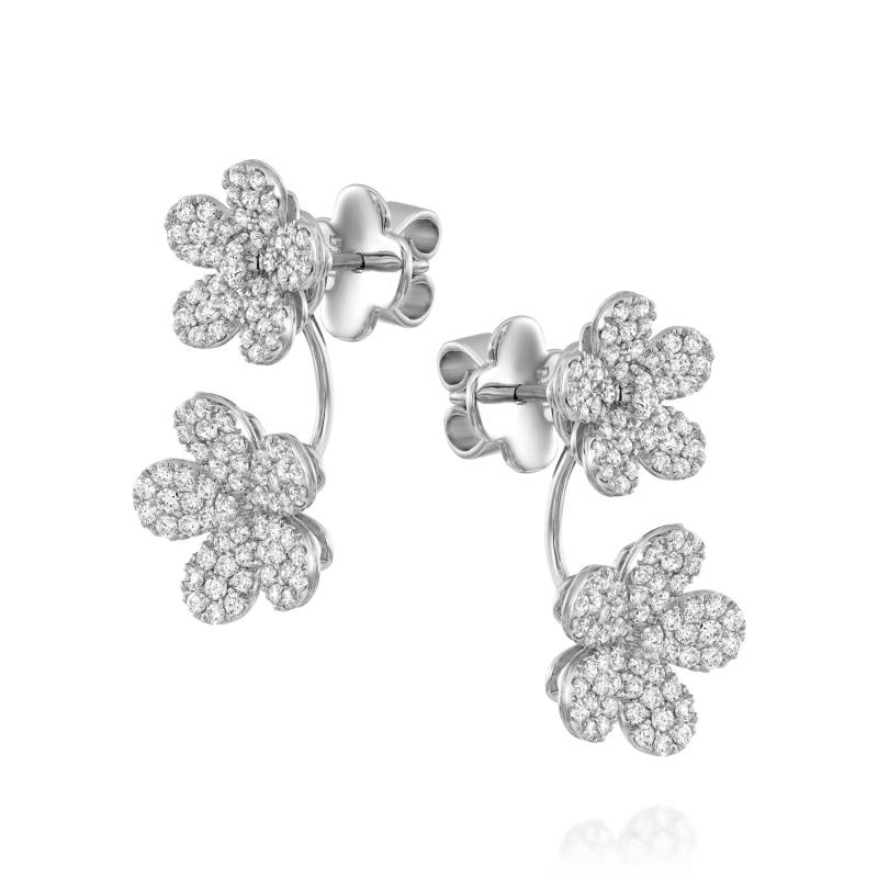 Braut Ohrringe Gold Blume Daisy Ohrringe, Ohrstecker Diamant Einzigartige Florale Ohrstecker, Tropfen Hochzeit von GuyGrossJewelry