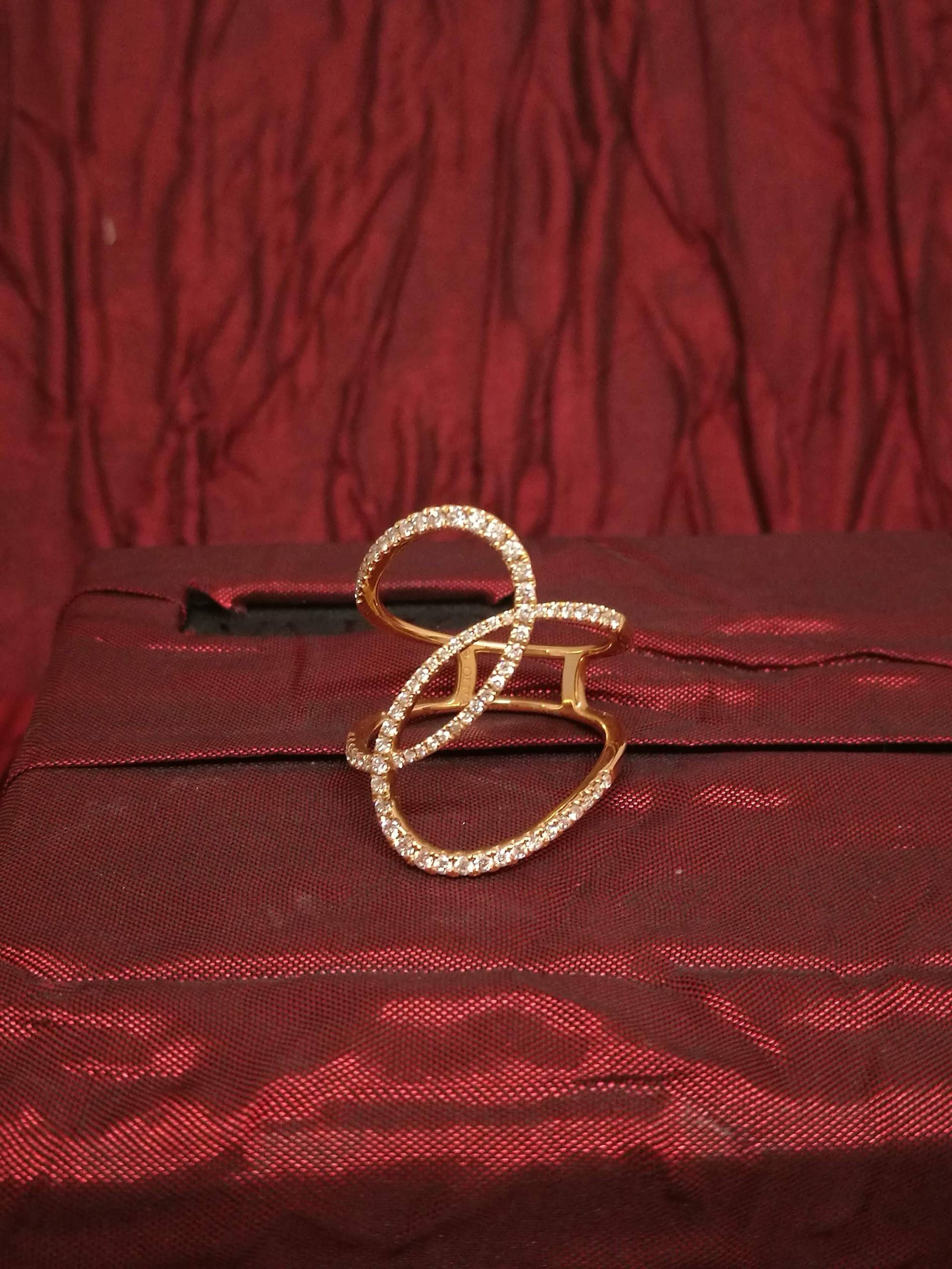 Diamant Verlobungsring Rotgold Pave Einstellungen Infinity Band Cocktail Statement Ring Geburtstag Jubiläum Geschenk Für Sie 0.40 Carat von GuyGrossJewelry