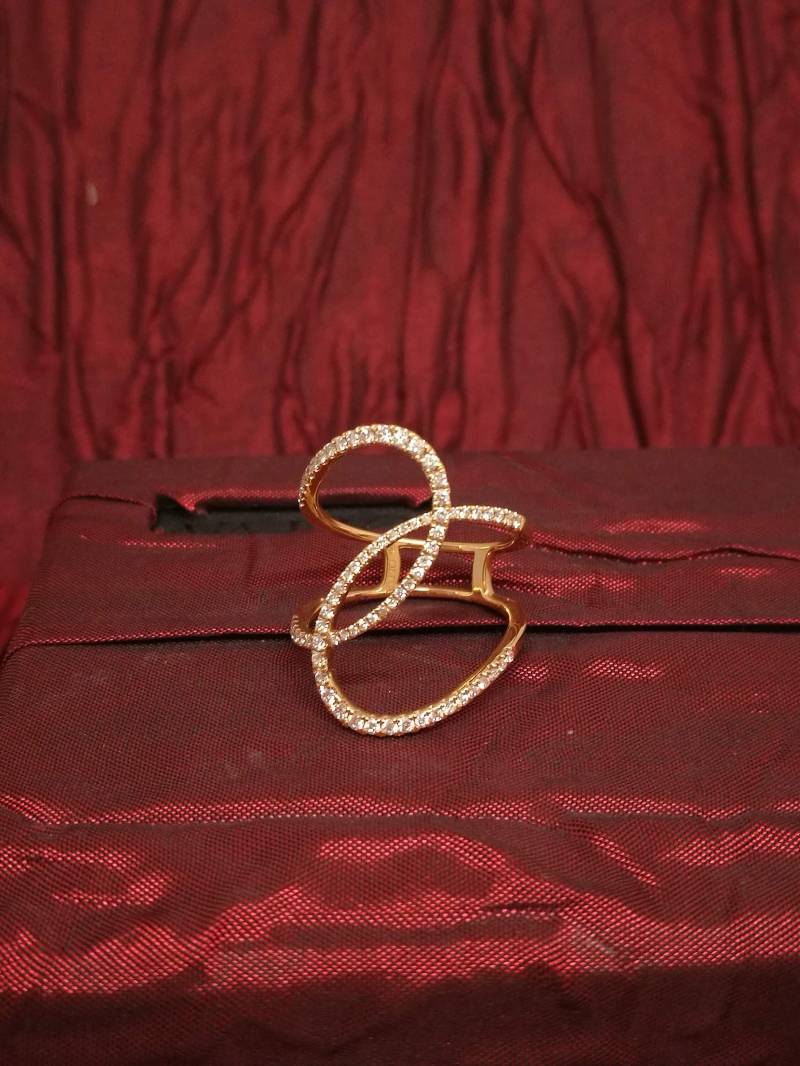 Diamant Verlobungsring Rotgold Pave Einstellungen Infinity Band Cocktail Statement Ring Geburtstag Jubiläum Geschenk Für Sie 0.40 Carat von GuyGrossJewelry