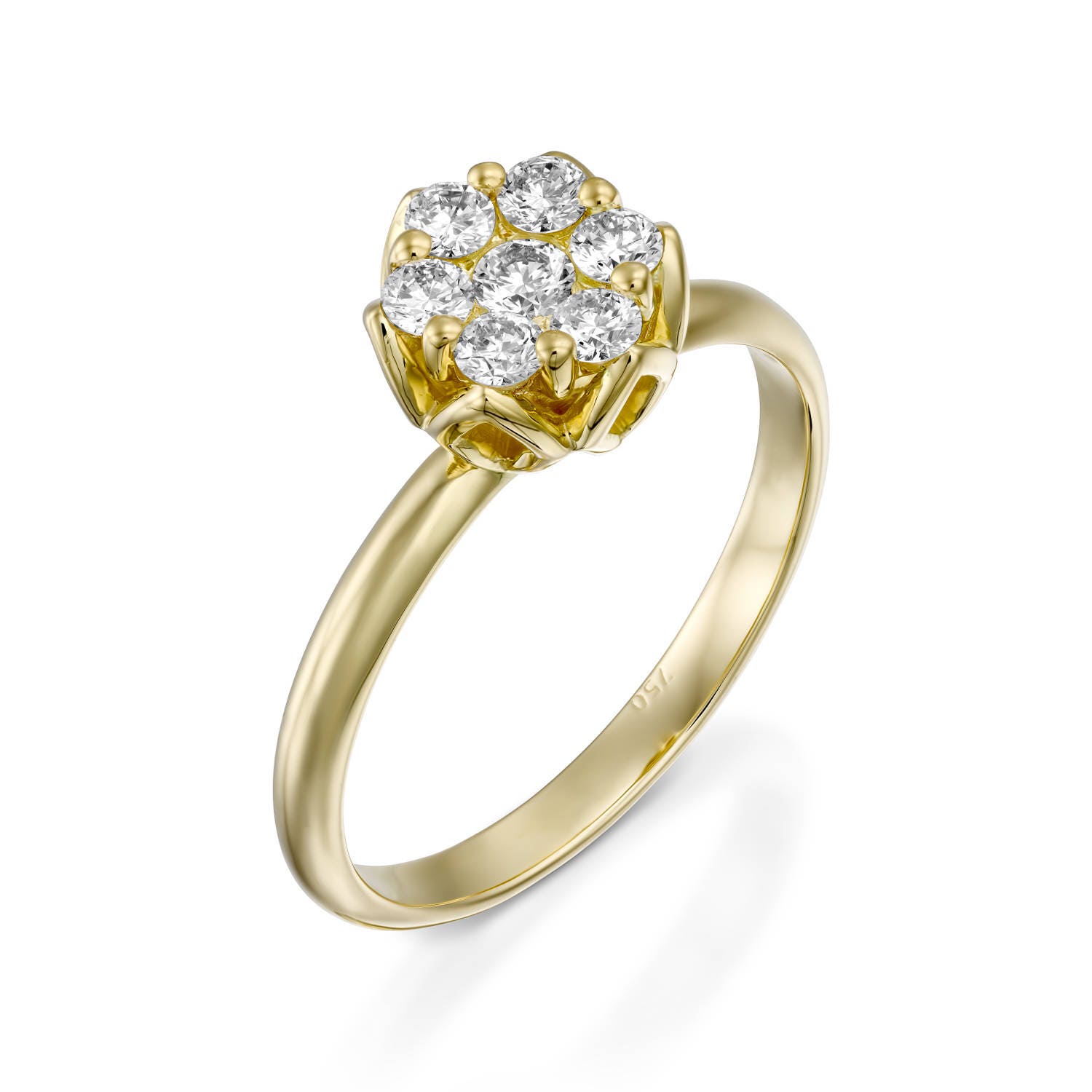 Goldring Mit Blumendiamanten, Diamantblumenring, Blatt Ehering Lotus Versprechen Ring Blumenform Diamantring Blumen Verlobungsring Goldring Mit Blumendiamanten, Diamantblumenring, Blatt Ehering Lotus Versprechen Ring Blumenform Diamantring Blumen Verlobungsring von GuyGrossJewelry