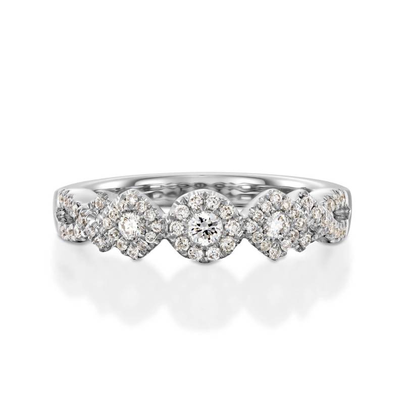 Lünette Verlobungsring Halbe Ewigkeit Hochzeit Band Voller Milgrain Ring Stapeln Jahrestag Versprechen von GuyGrossJewelry