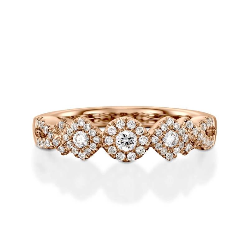 Rose Gold Hochzeit Band Frauen, Braut Sets, Vintage-stil Halbe Ewigkeit Ring von GuyGrossJewelry