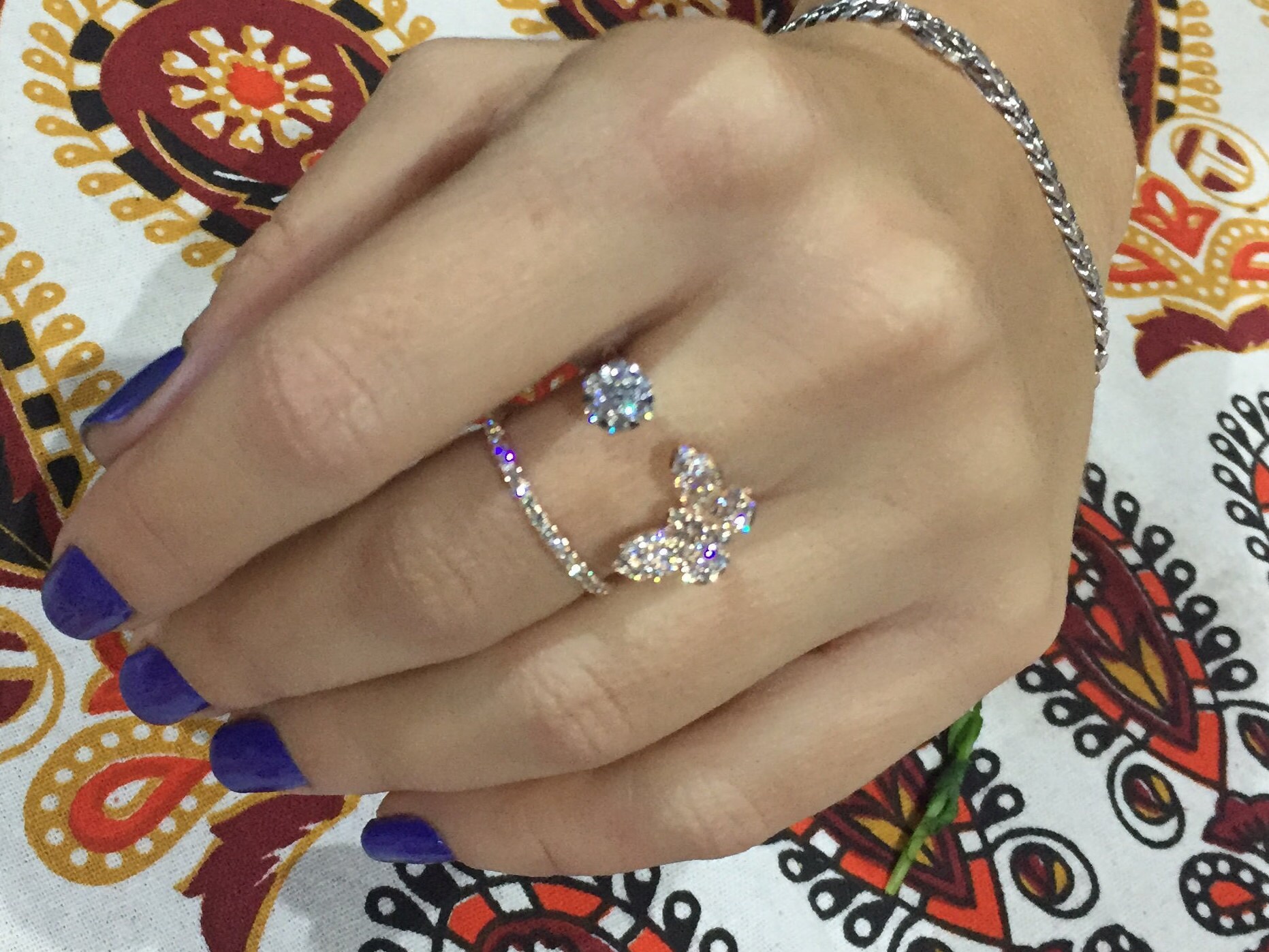 Schmetterling Und Blume Diamant Ring Roségold Unendlichkeit Ebnen Frauen Offene Art-Deco-Naturschmuck Schmetterling Und Blume Diamant Ring Roségold Unendlichkeit Ebnen Frauen Offene Art-Deco-Naturschmuck von GuyGrossJewelry