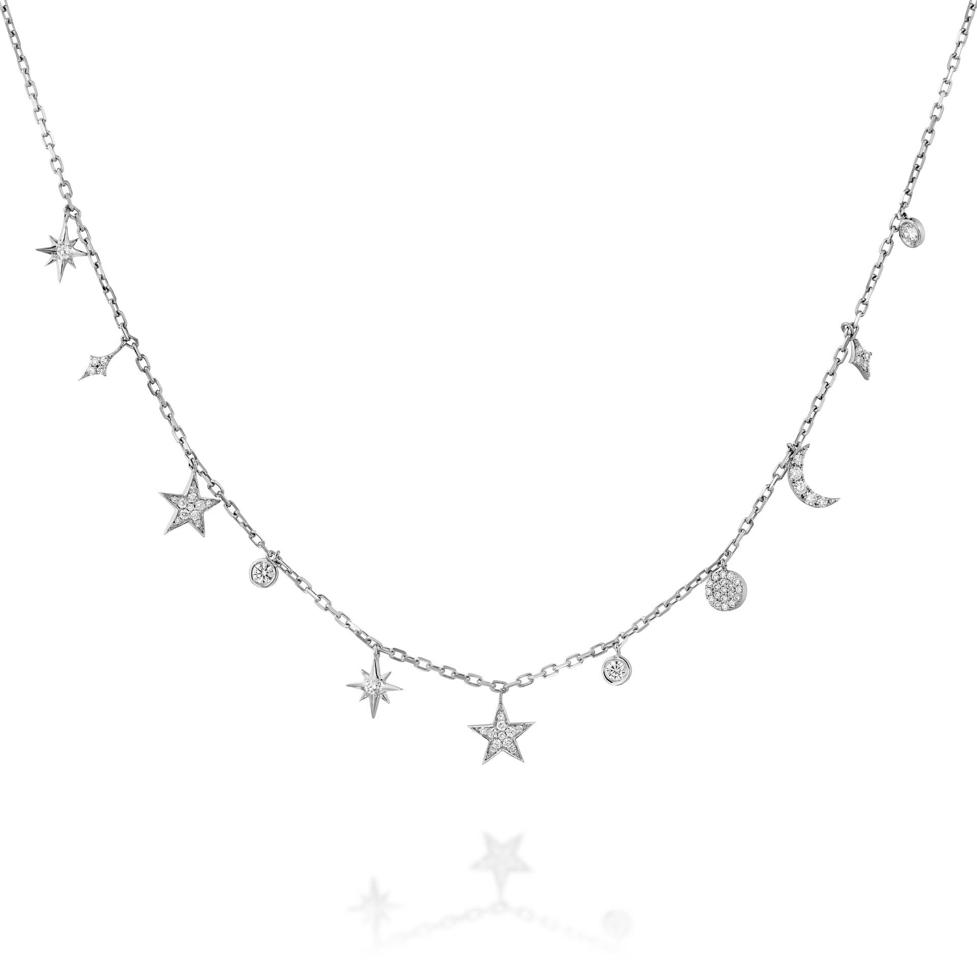 Zierliche Halskette Diamant Schmuck Sonne Mond Stern Charms Hochzeit Braut Halskette 0.56Ct Zierliche Halskette Diamant Schmuck Sonne Mond Stern Charms Hochzeit Braut Halskette 0.56Ct von GuyGrossJewelry
