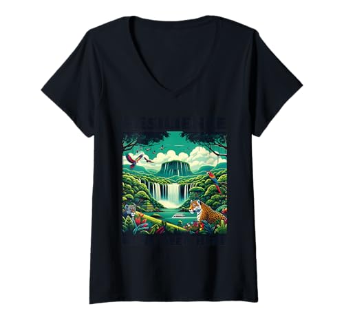 Damen Guyana Flagge Heimat Land Heimat Stolz Guyanaese Wurzeln T-Shirt mit V-Ausschnitt Damen Guyana Flagge Heimat Land Heimat Stolz Guyanaese Wurzeln T-Shirt mit V-Ausschnitt von Guyana Country Guyanaese Roots