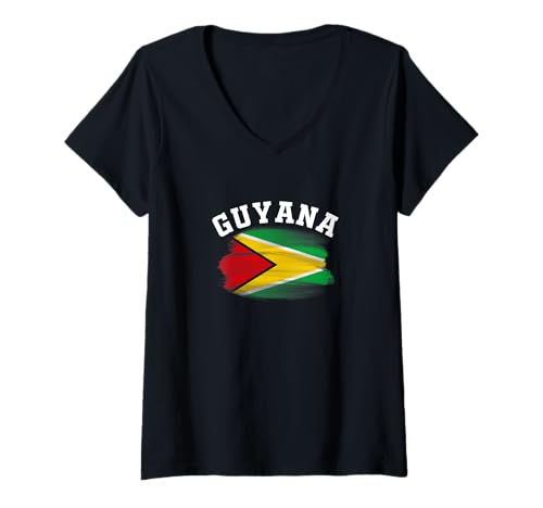 Damen Guyana Souvenirs Georgetown Urlaubsflagge Guyanese Cricket T-Shirt mit V-Ausschnitt Damen Guyana Souvenirs Georgetown Urlaubsflagge Guyanese Cricket T-Shirt mit V-Ausschnitt von Guyana Souvenirs Georgetown Vacation Tee