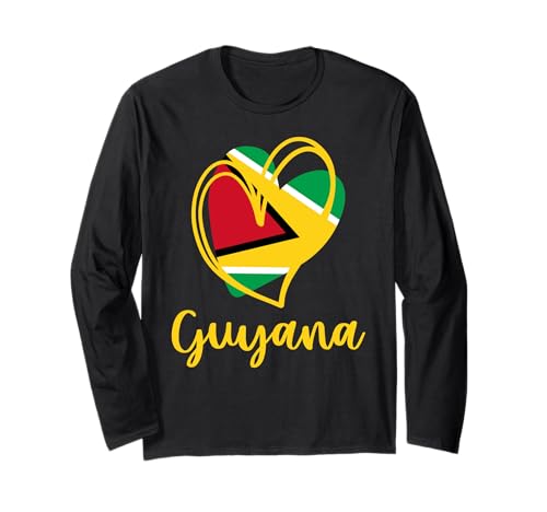 Patriotische Guyana-Flagge, niedliches Herz, Guyana-Flagge, Mädchen, Kinder Langarmshirt Patriotische Guyana-Flagge, niedliches Herz, Guyana-Flagge, Mädchen, Kinder Langarmshirt von Guyanese Guyana Flag Designs