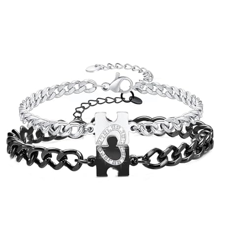 Guyode 2 Stück Bracelet Women Partner Armbänder Personalisierte Armband Damen Jewelry Armbänder Paar Pärchen Armban Glücksbringer Braceletd Geburtstagsgeschenk für Frauen Beste Freundin Geschenke von Guyode