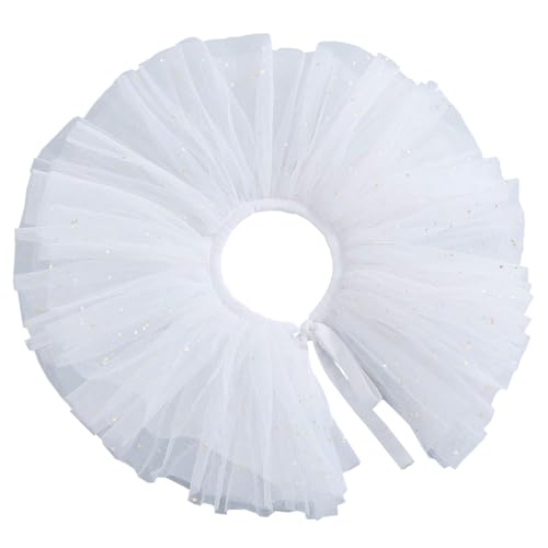 Guyode Ruffle Kragen Einstellbares Design Rüschenkragen Bequem und Weich Rüschenkragen aus Tüll Mit Goldschimmer für Damen und Mädchen Maskerade Rollenspiel-Events Formelle Anlässe Verkleiden von Guyode