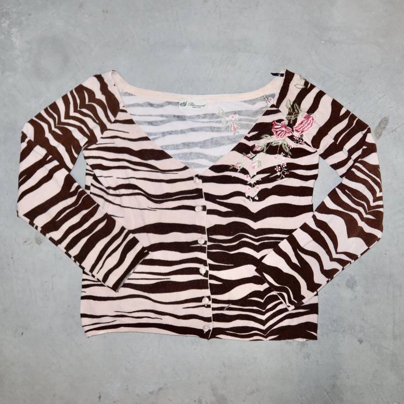 Blumarine Ss2000 Zebra-strickjacke von GuzziArchive