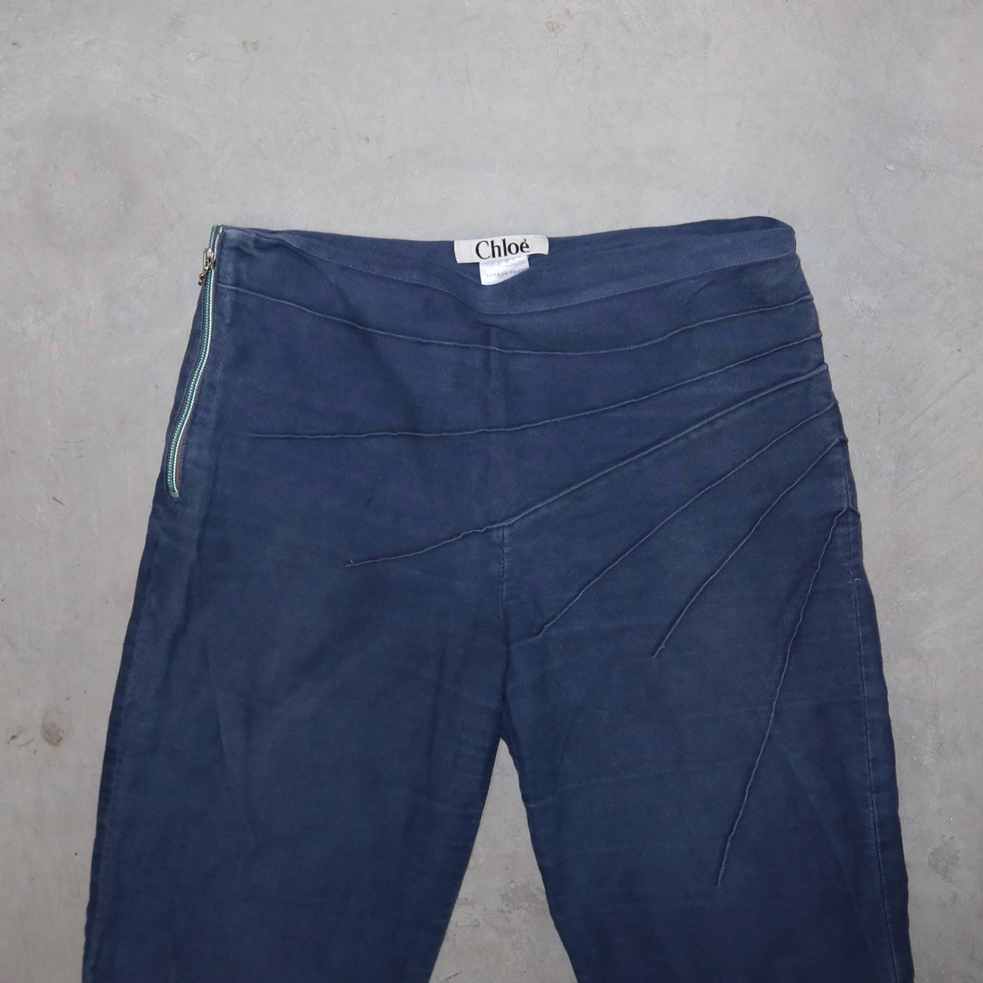 Chloé Aw2001 Blaue Schlaghose Chloé Aw2001 Blaue Schlaghose von GuzziArchive