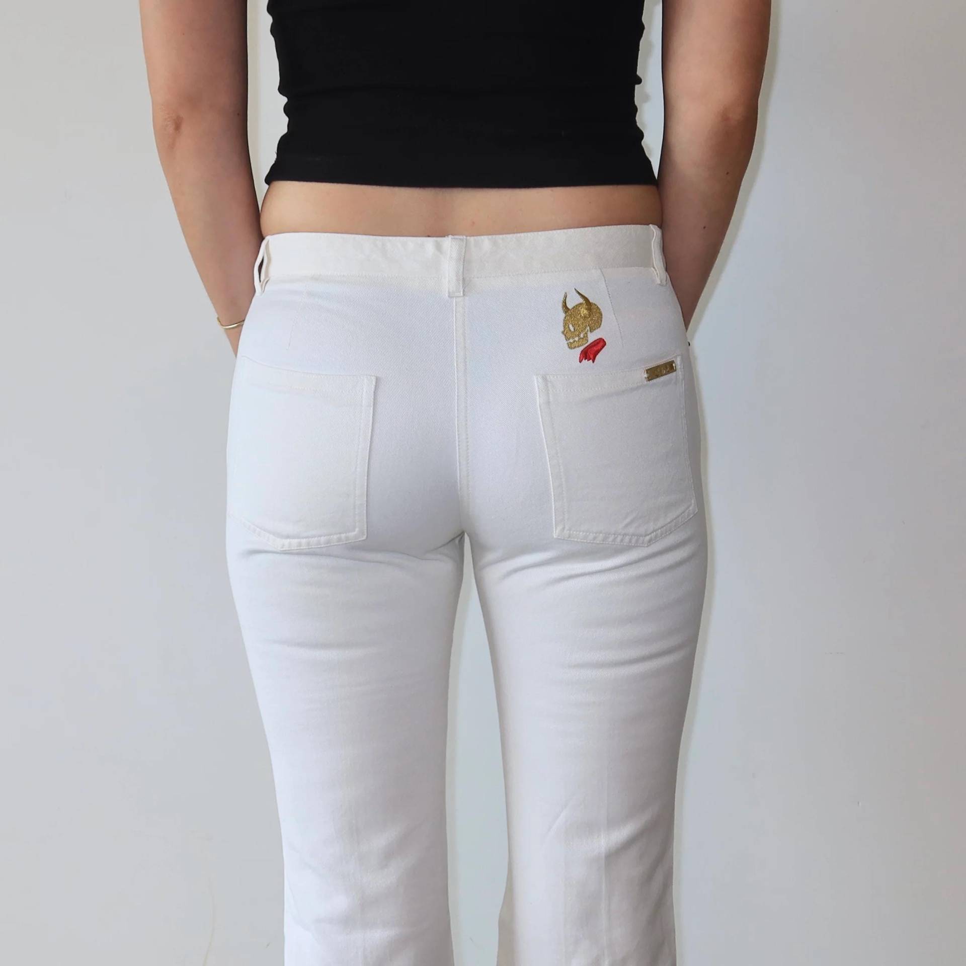 Chloé Rare Ss2000 Skull Gestickte Jeans Von Stella Mccartney Chloé Rare Ss2000 Skull Gestickte Jeans Von Stella Mccartney von GuzziArchive