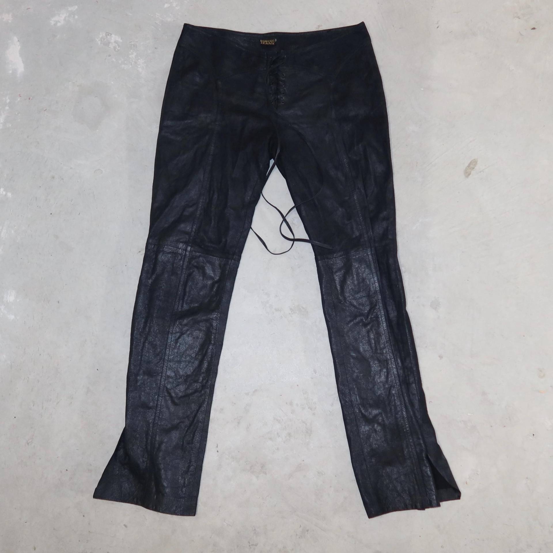 Plein Sud Leder Schnürhose Plein Sud Leder Schnürhose von GuzziArchive