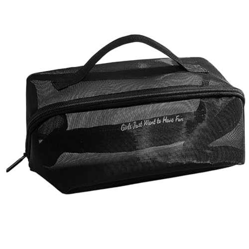 Cosmetic Toiletry Bag, Travel Toiletry Pouch for Women, Mesh Cosmetic Travel Organizer, Large Hanging Makeup Bag Organizer for Women, Transparent Travel Cosmetic Bag with Hanging Hook von Gvblkq