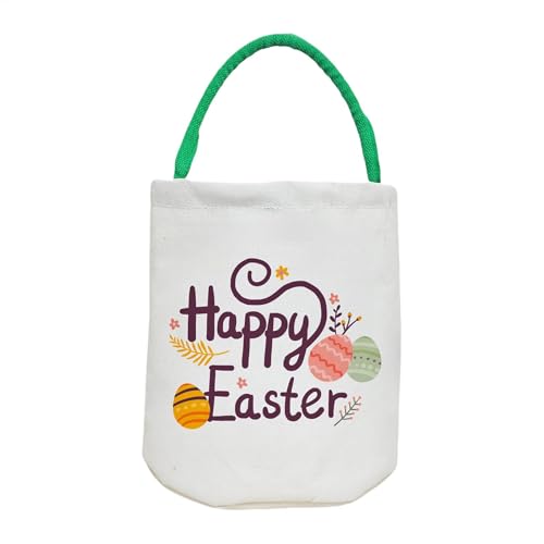 Gvblkq Easter Bunny Basket Bags, Large-Capacity Kids Candy Container, Canvas Storage Pouch, Adorable and Reusable Design, Perfect for Easter Egg Hunts, Candy Collection, Holiday Supplies von Gvblkq