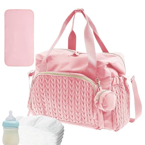 Gvblkq Lightweight Diaper Bag, Large Capacity Tote with Pacifier Case, Nylon Reusable Travel Accessories, Child Supplies for Home, Travel & On-The-Go Convenience, 17.72x9.06x11.81 inches von Gvblkq