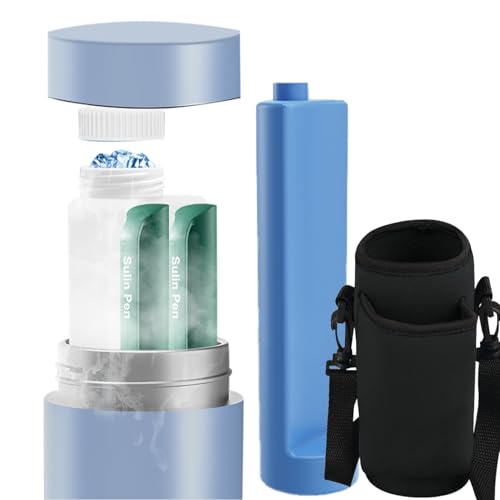 Gvblkq Long Trip Medication Organizer, Care Travel Kit, Travel Medicine Storage for Diabetics, Reusable Pen Freezer Bottle Standard Hard Shell Medication Cooling Case for Travel von Gvblkq