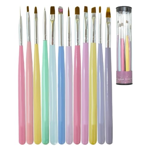 Nail Brush Set, Nail Design Painting Brushes Set of 12, Nail Dotting Tools, Nail Painting Brush, Striping Nail Brushes Drawing Pen for Women, Manicure Supplies for Nail Design von Gvblkq