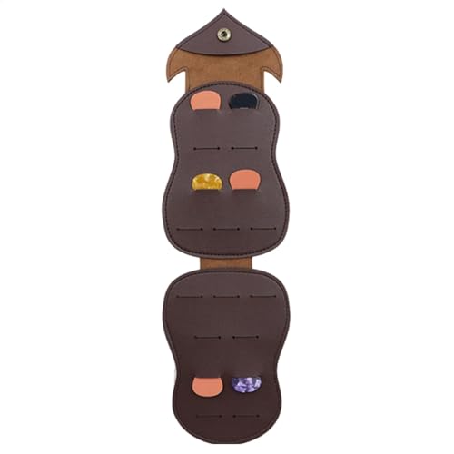 Owl Guitar Pick Case, PU Leather Guitar Plectrum Case, Animal Shape Guitar Pick Organizer, Guitar Pick Case with 18 Slots, Musician Accessories Pick Holder, Portable Guitar Pick Organizer Box von Gvblkq
