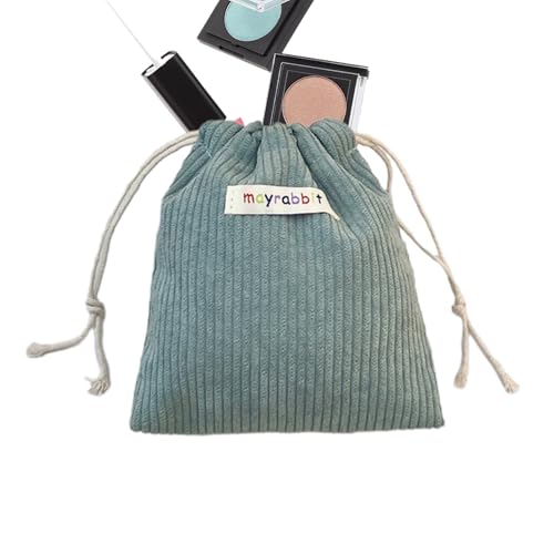 Small Drawstring Makeup Bag, Travel Toiletry Bag Organizer, Corduroy Compact Cosmetic Pouch, Exquisite Drawstring Cute Traveling Purse Bags for Jewelry, Hair Clips, and Glasses, 6.3x5.51 Inches von Gvblkq