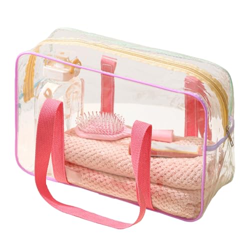 Tragbarer kosmetischer Beutel - klare Tasche für organisierte Verpackung | Vinylrahmen mit Grip -Griff -Funktionsfunktion, leichtes Design, perfekt für Frauen, Arbeit, Routine -Setup, 20x8x11cm von Gvblkq