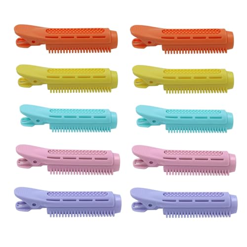 10 Stück Volumizing Haarclips für Volumen, Große Haarwellen Clips, Selbsthaftende Lockenwickler für Frauen, Voluminöse Haarspangen, Haartolle Root Raiser (blau, gelb, orange, lila, rosa) von Gvrxec