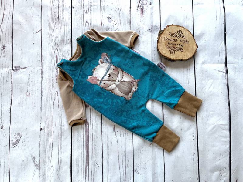 Set Strampler Und Shirt "Loia" | Mitwachsstrampler 50/56 von GwandStyle