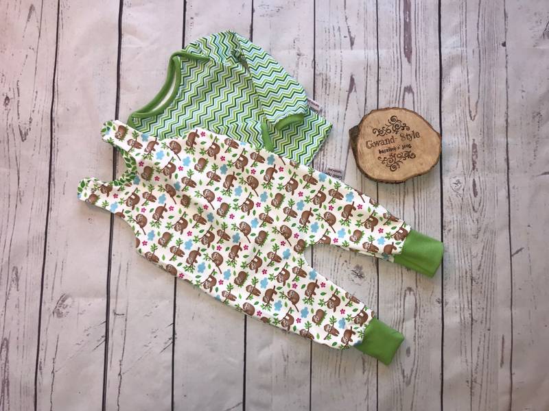 Set Strampler Und Shirt "Loia" | Mitwachsstrampler 62/68 von GwandStyle