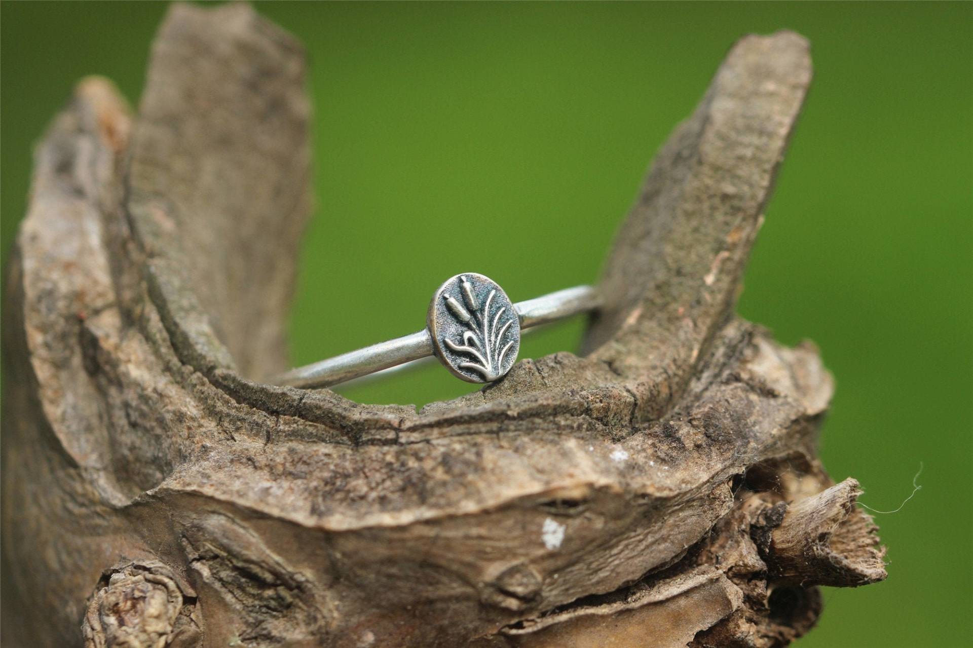 925 Silber Bulrushes Blumen Ring, Freundin Geschenk von GwenShopArt