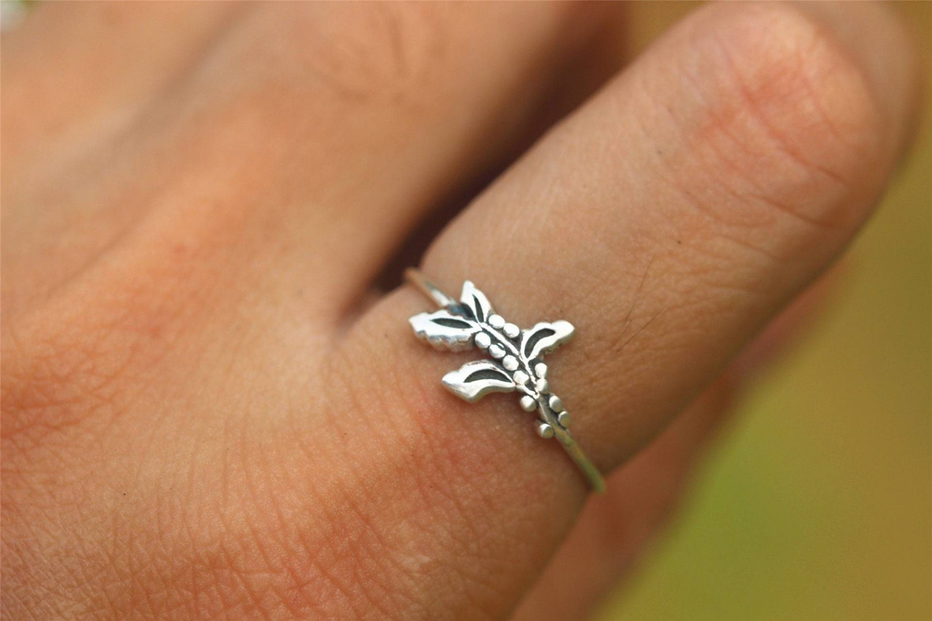 925 Silber Dezember Geburtsblume Ring, Silber Holly Ring, Holly Blumen Schmuck, Blumen Schmuck, Brautjungfern Geschenk, Blumen Schmuck, Einzigartiges von GwenShopArt